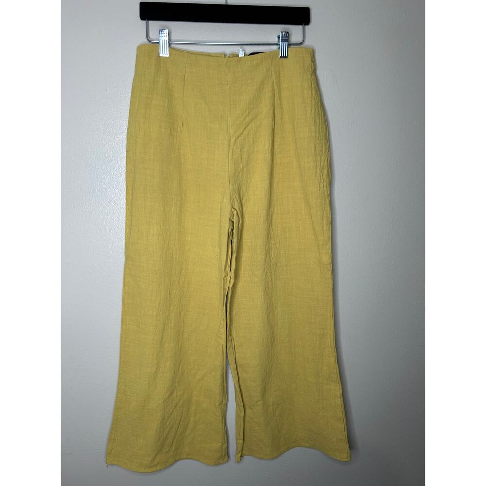 NWT Women’s Small Discovery Clothing Mustard Solid Wide Leg Pants 100% Cotton